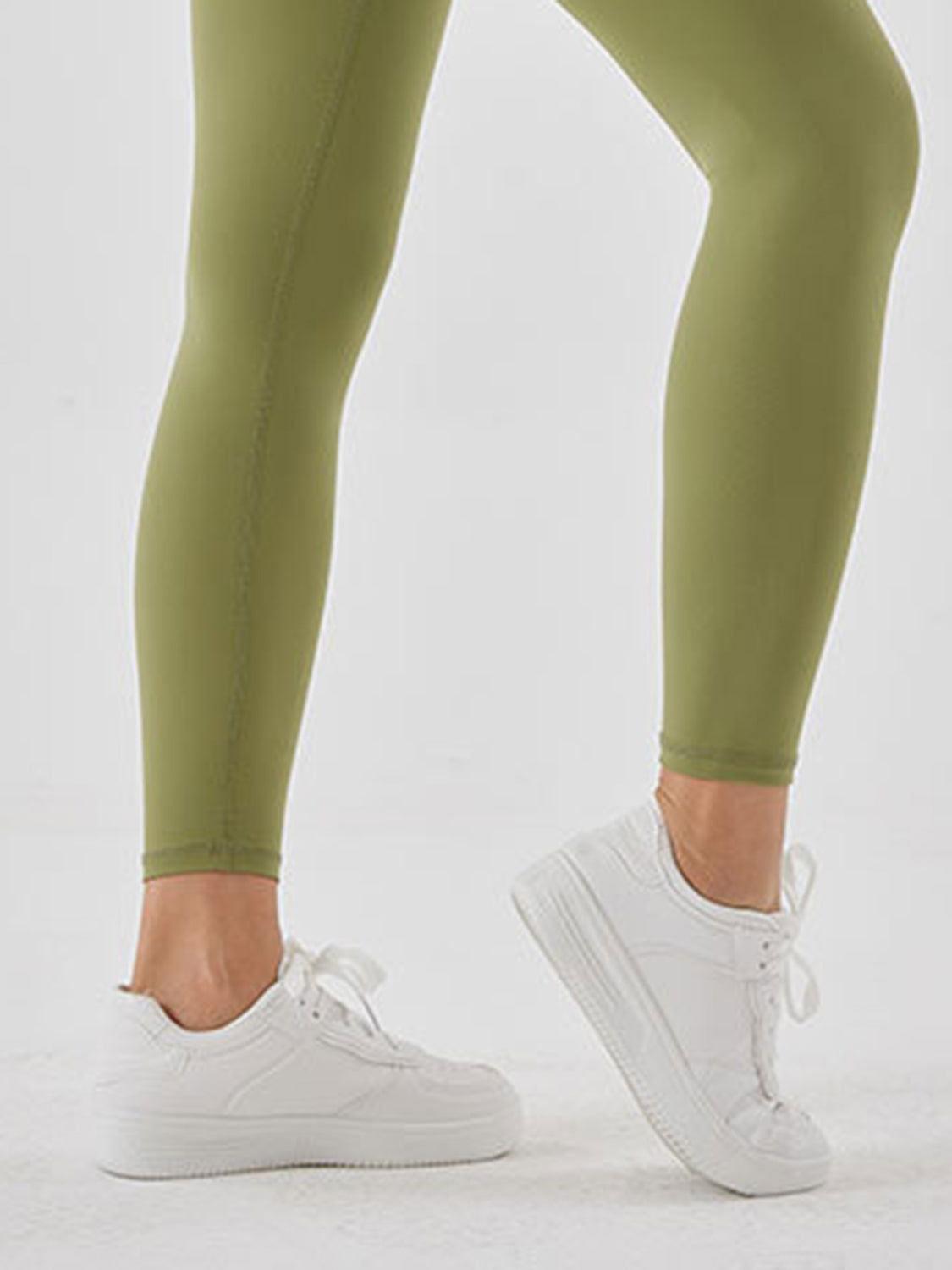 Wide Waistband Sports Leggings - Clothes For Her Online Store