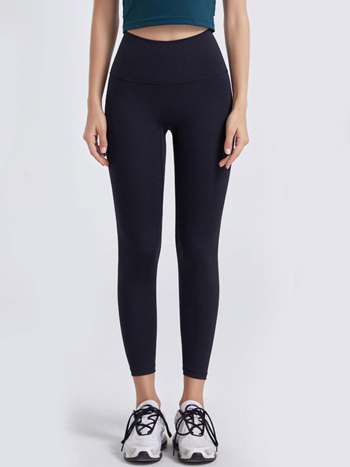 Wide Waistband Sports Leggings - Clothes For Her Online Store