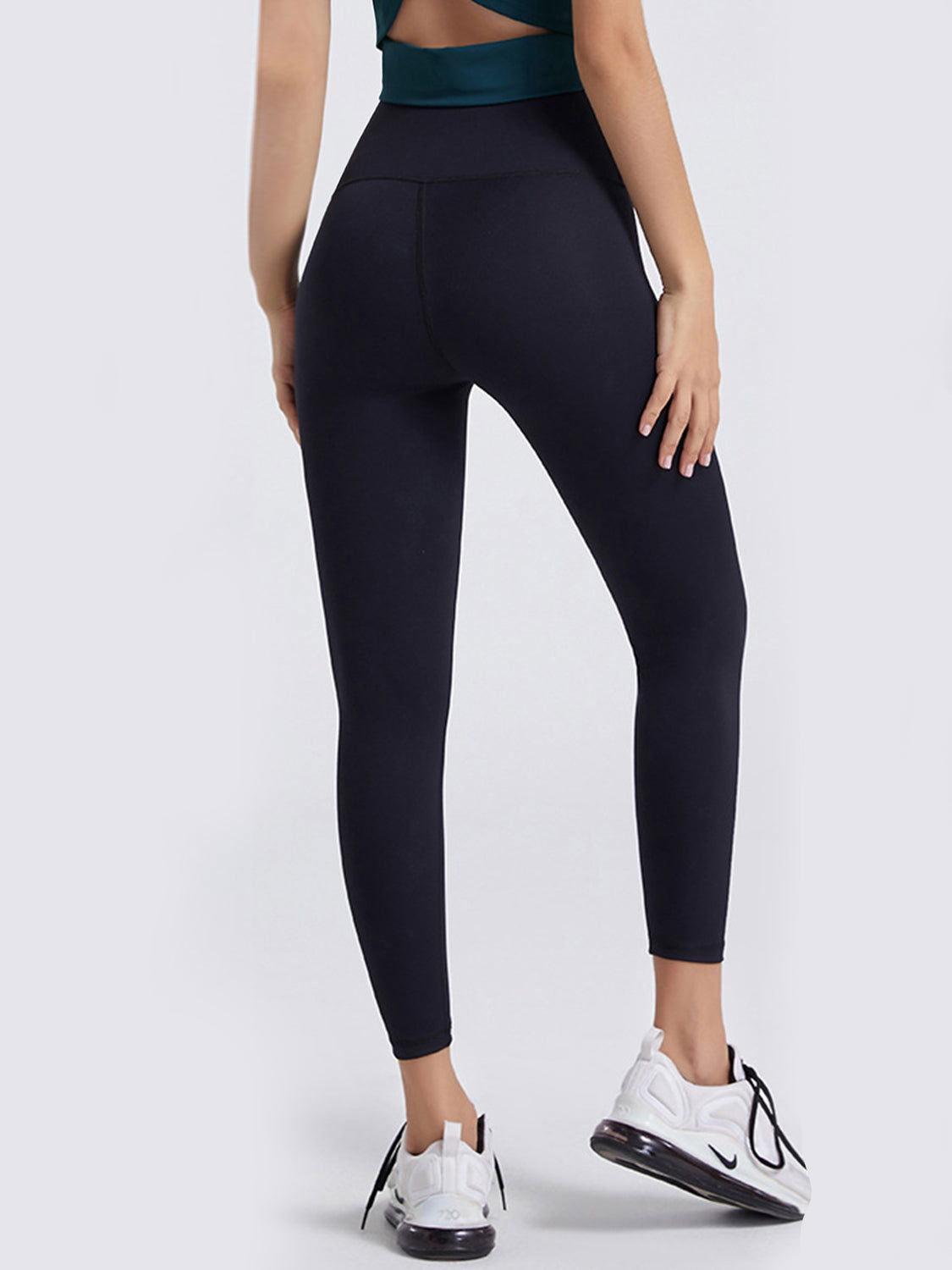 Wide Waistband Sports Leggings - Clothes For Her Online Store
