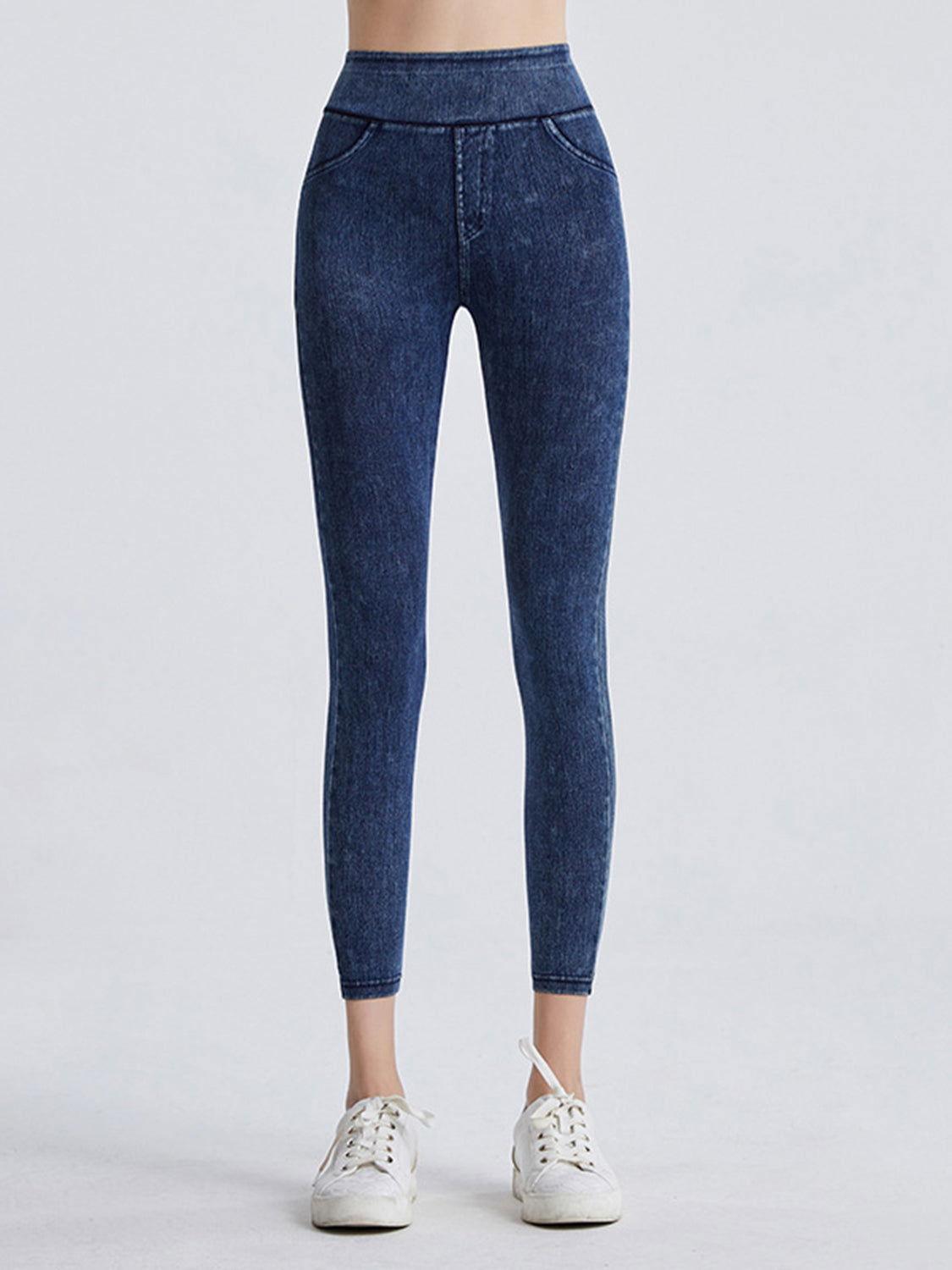 Wide Waistband Sports Leggings - Clothes For Her Online Store