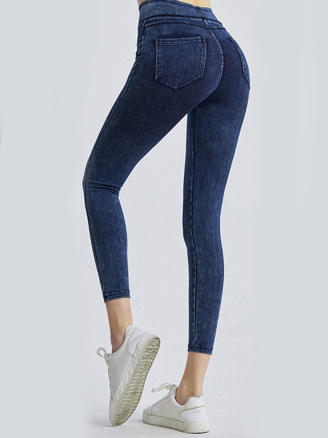 Wide Waistband Sports Leggings - Clothes For Her Online Store