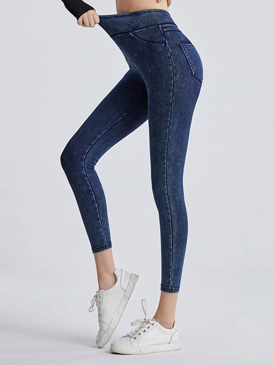 Wide Waistband Sports Leggings - Clothes For Her Online Store
