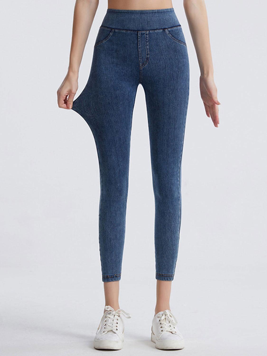 Wide Waistband Sports Leggings - Clothes For Her Online Store