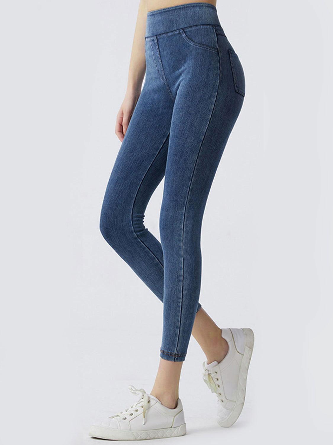 Wide Waistband Sports Leggings - Clothes For Her Online Store