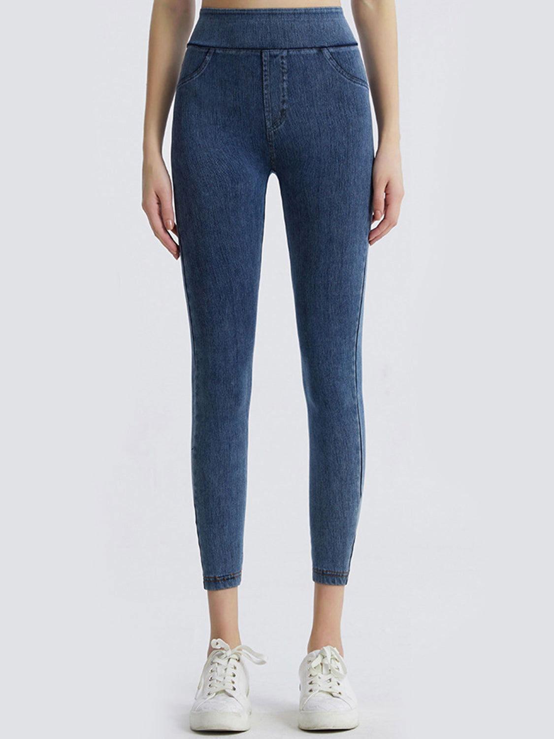 Wide Waistband Sports Leggings - Clothes For Her Online Store