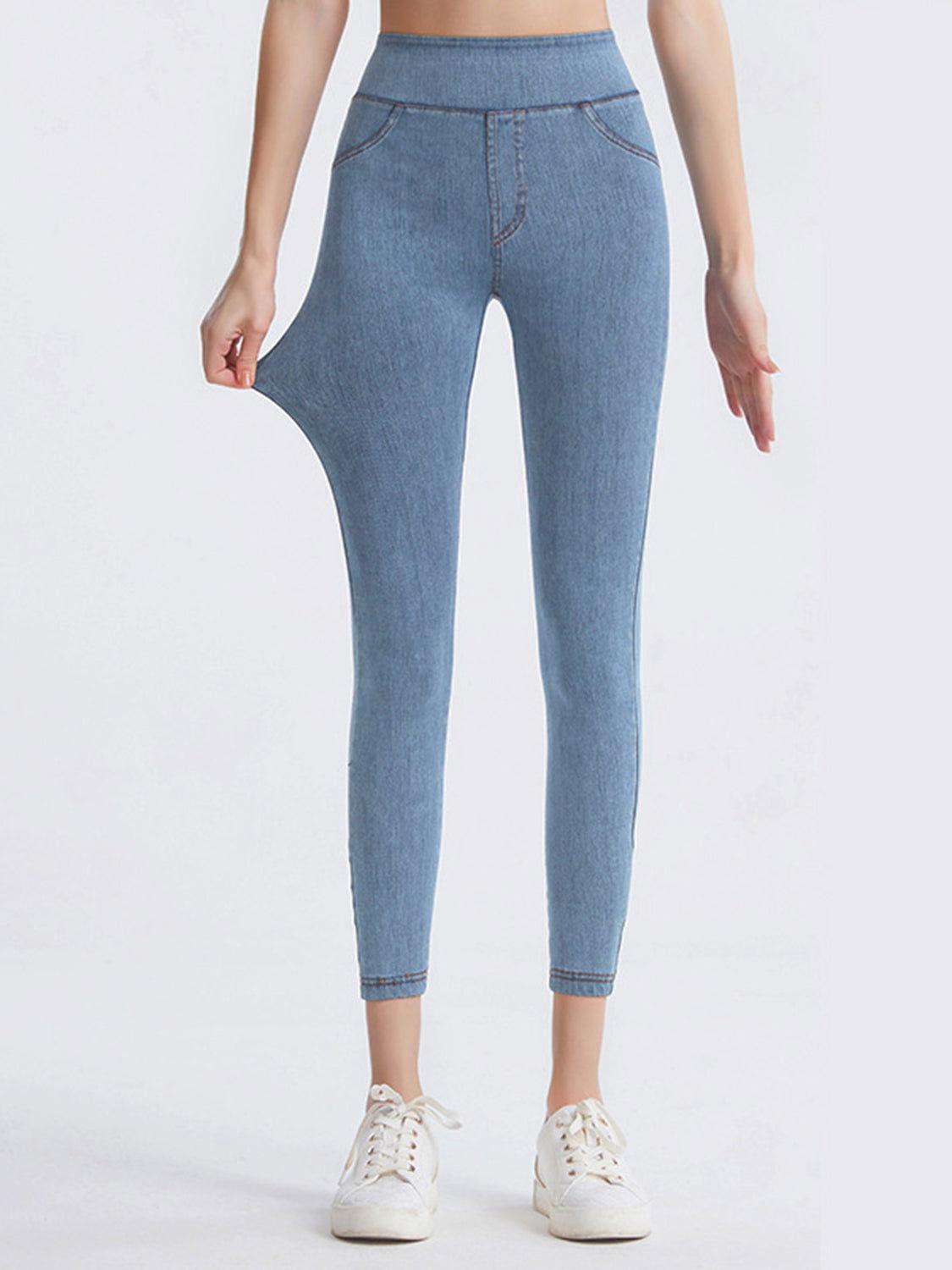 Wide Waistband Sports Leggings - Clothes For Her Online Store