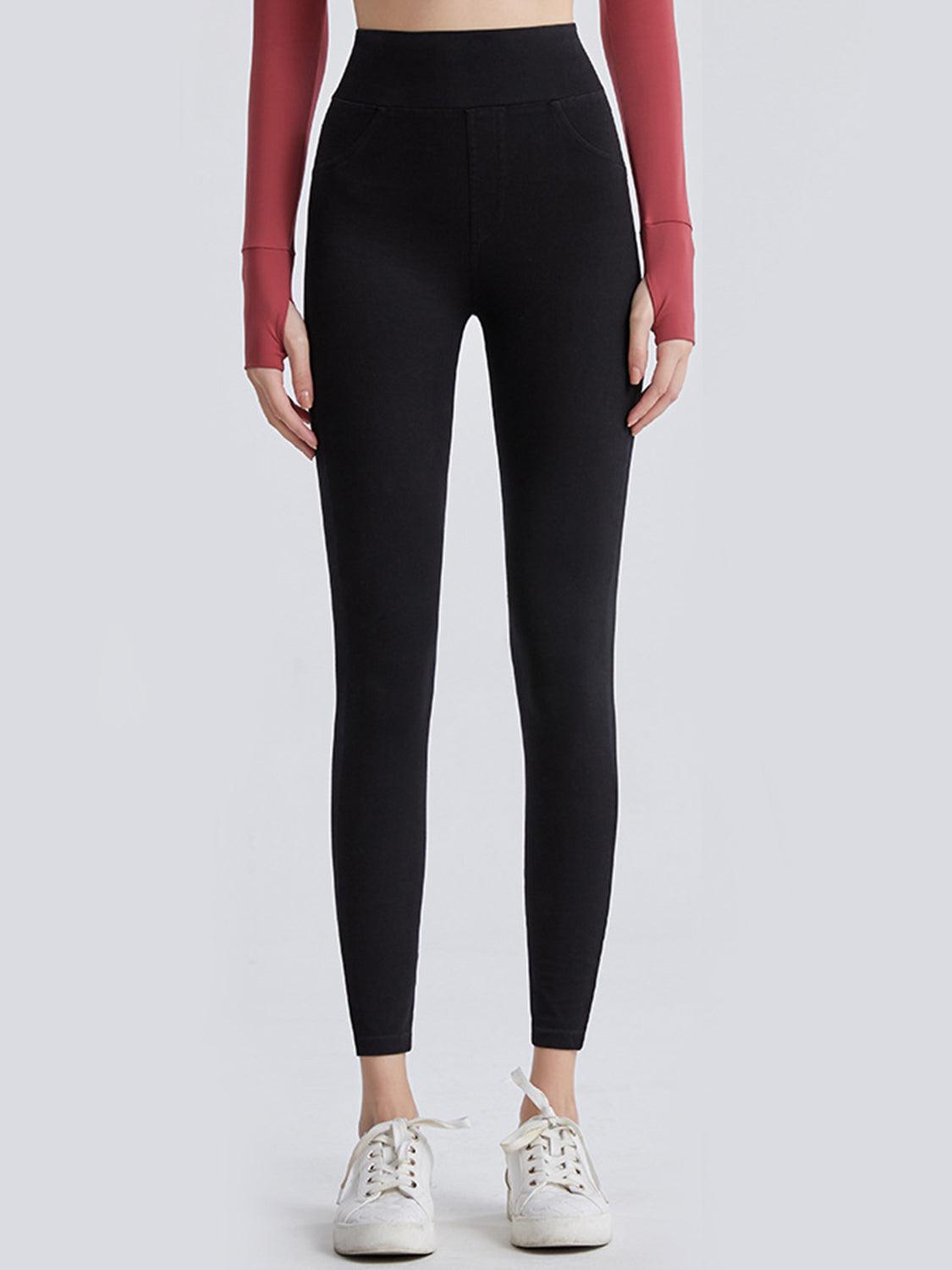 Wide Waistband Sports Leggings - Clothes For Her Online Store