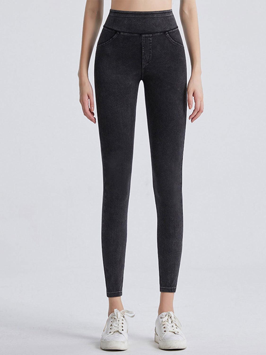 Wide Waistband Sports Leggings - Clothes For Her Online Store