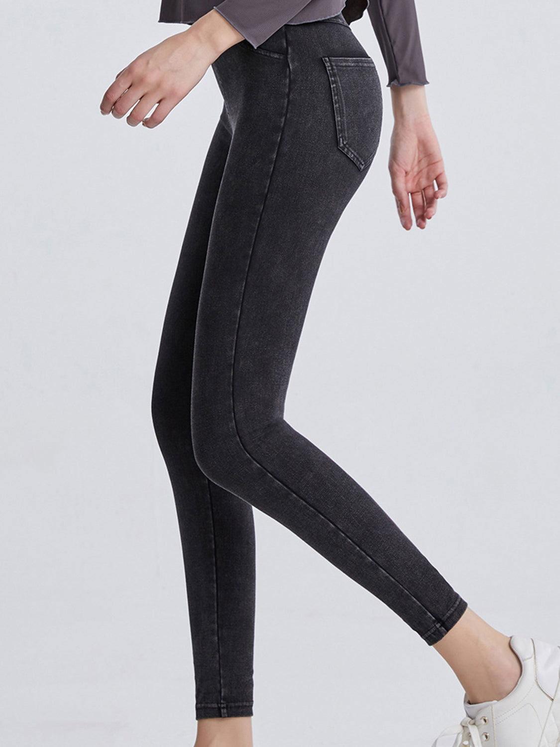 Wide Waistband Sports Leggings - Clothes For Her Online Store