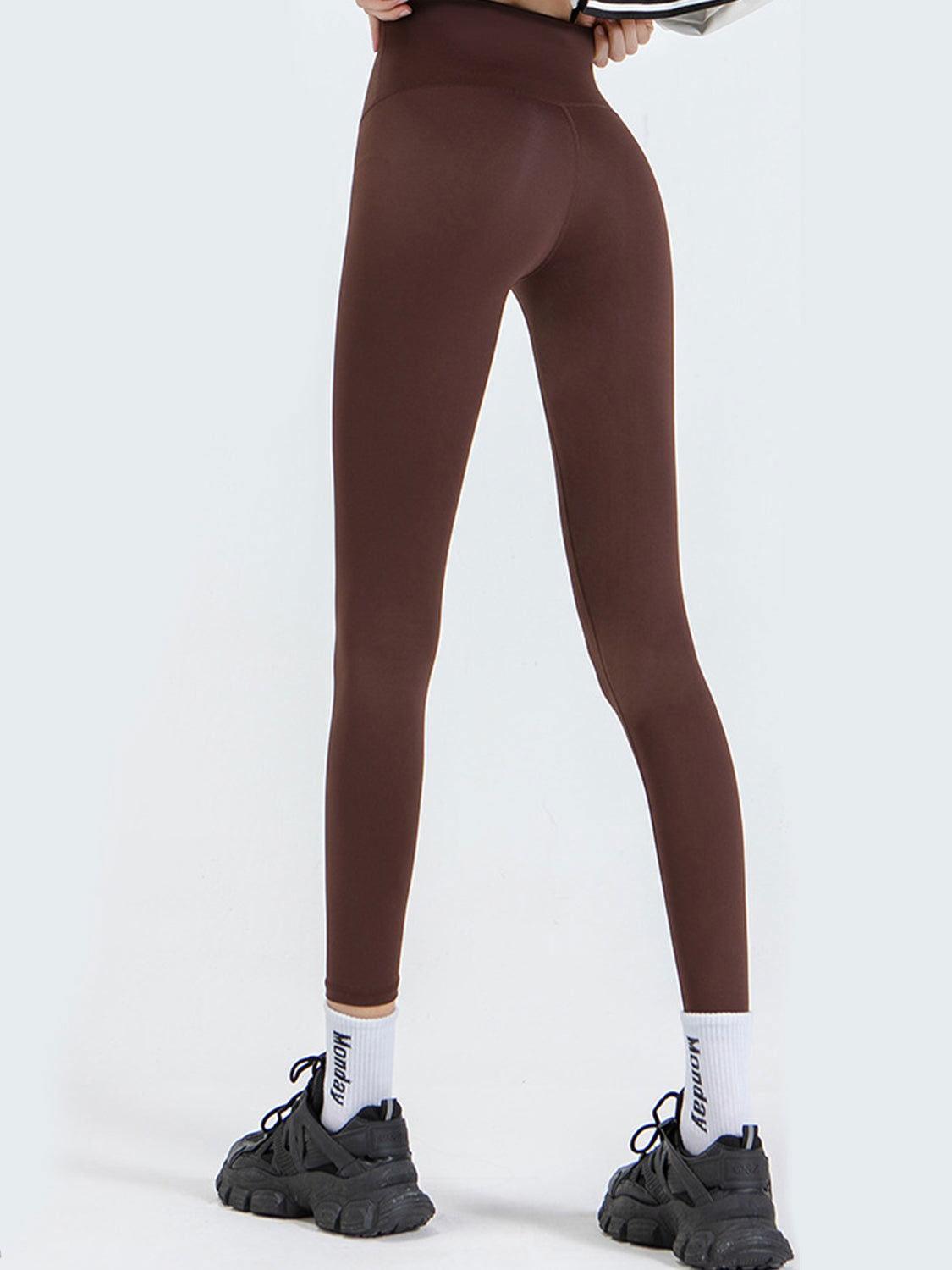 Wide Waistband Sports Leggings - Clothes For Her Online Store