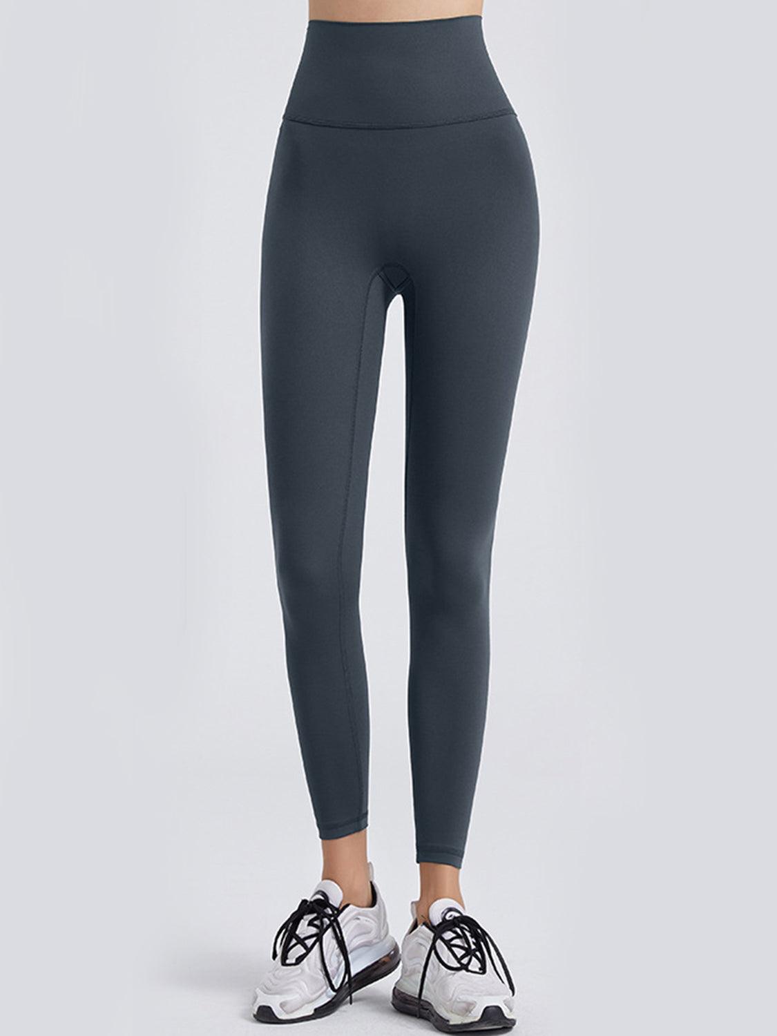 Wide Waistband Sports Leggings - Clothes For Her Online Store
