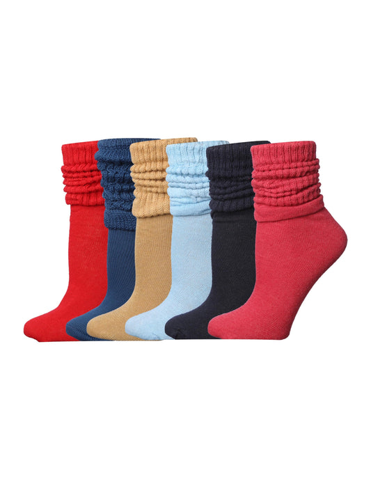 Tipi Toe 6 pack Women's Slouch Socks Knee High Boot Colorful Harmony