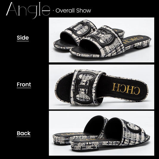 Women's Slippers yellow New Fabric Fashion Flat Sandals - Clothes For Her Online Store
