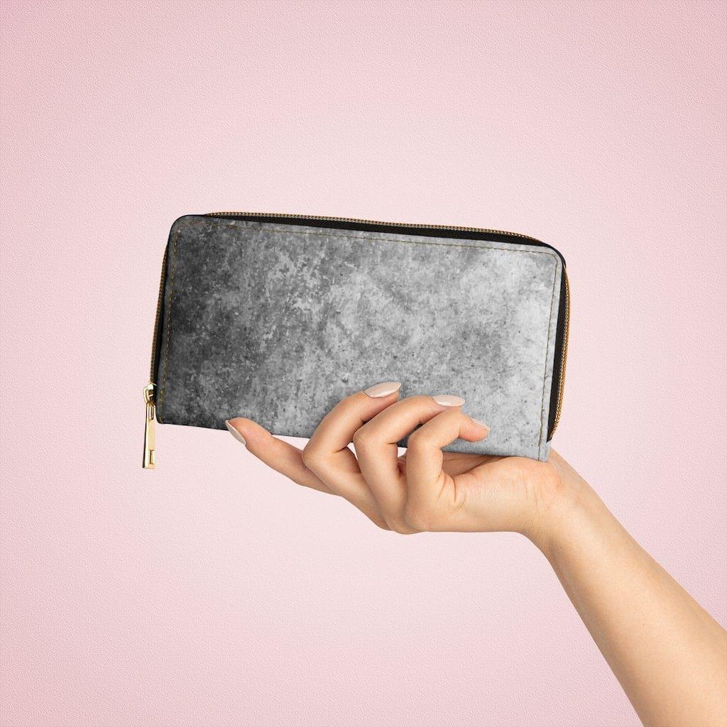 Womens Wallet, Zip Purse, Black & Grey - Clothes For Her Online Store