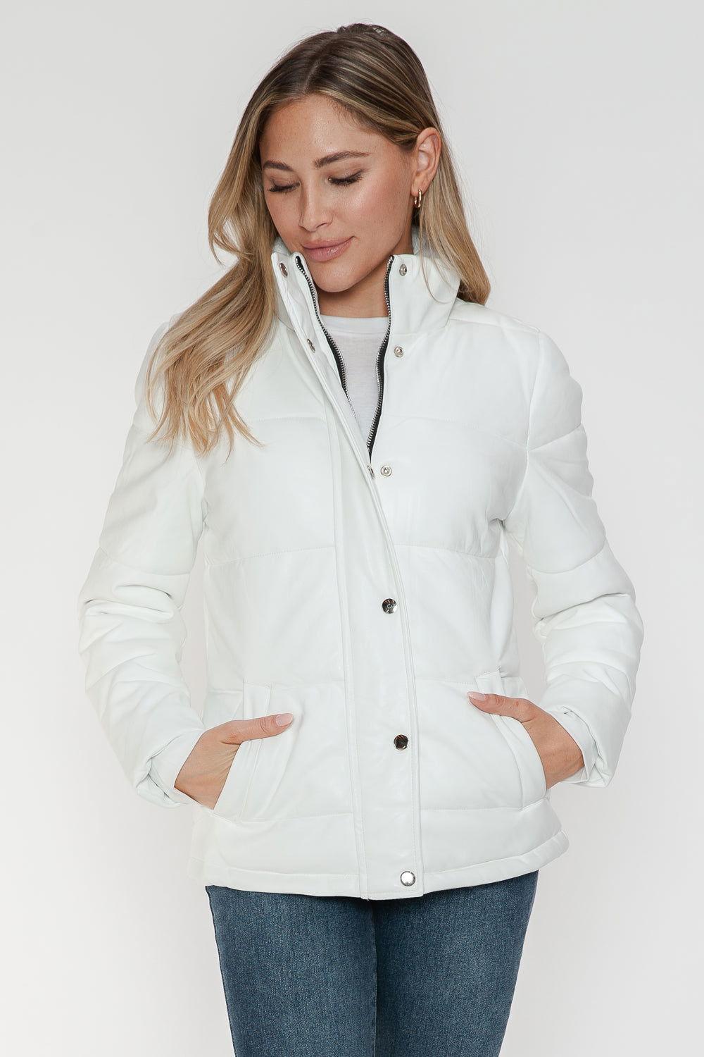 YMI Pocketed Zip Up Turtleneck Puffer Jacket - Clothes For Her Online Store