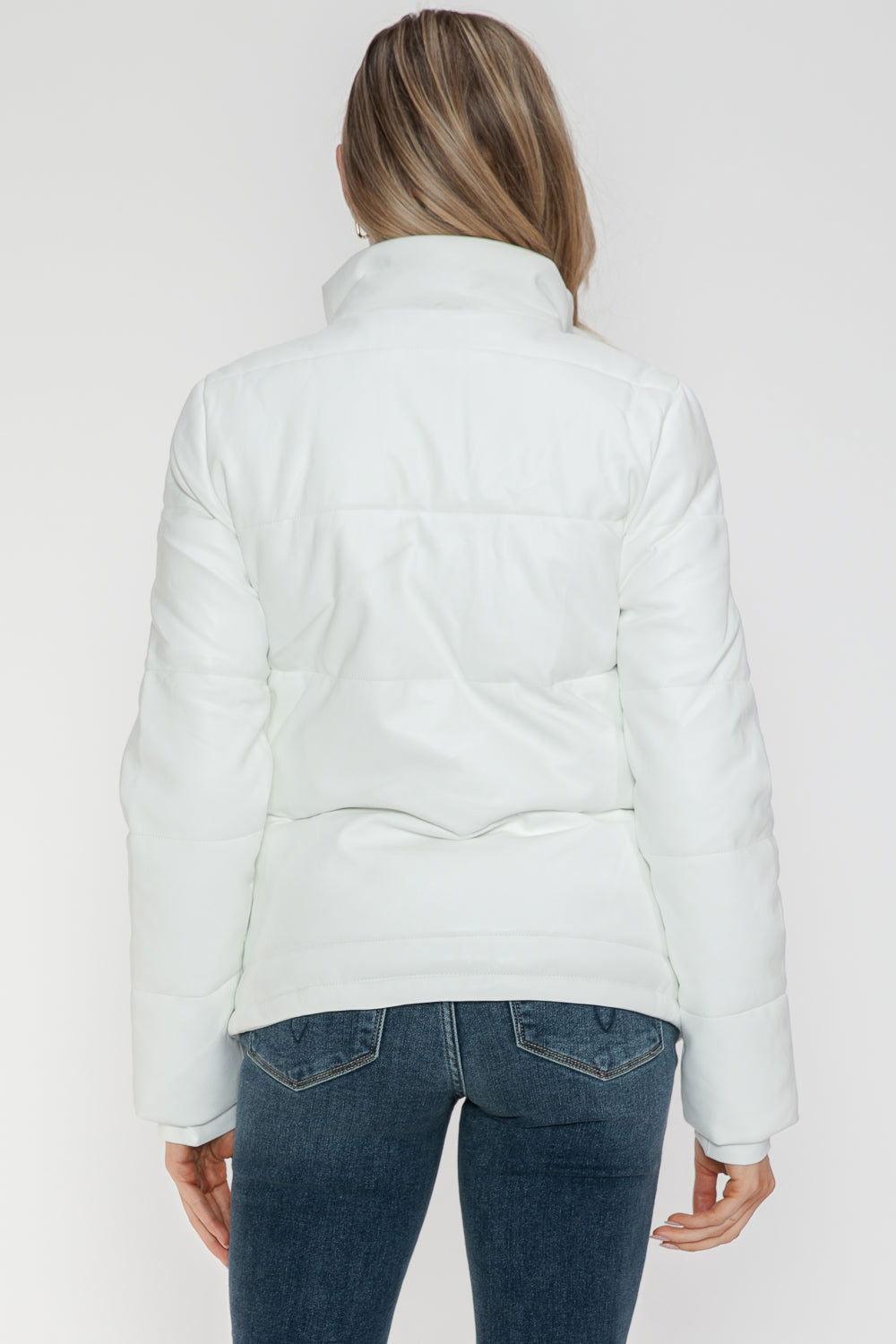 YMI Pocketed Zip Up Turtleneck Puffer Jacket - Clothes For Her Online Store