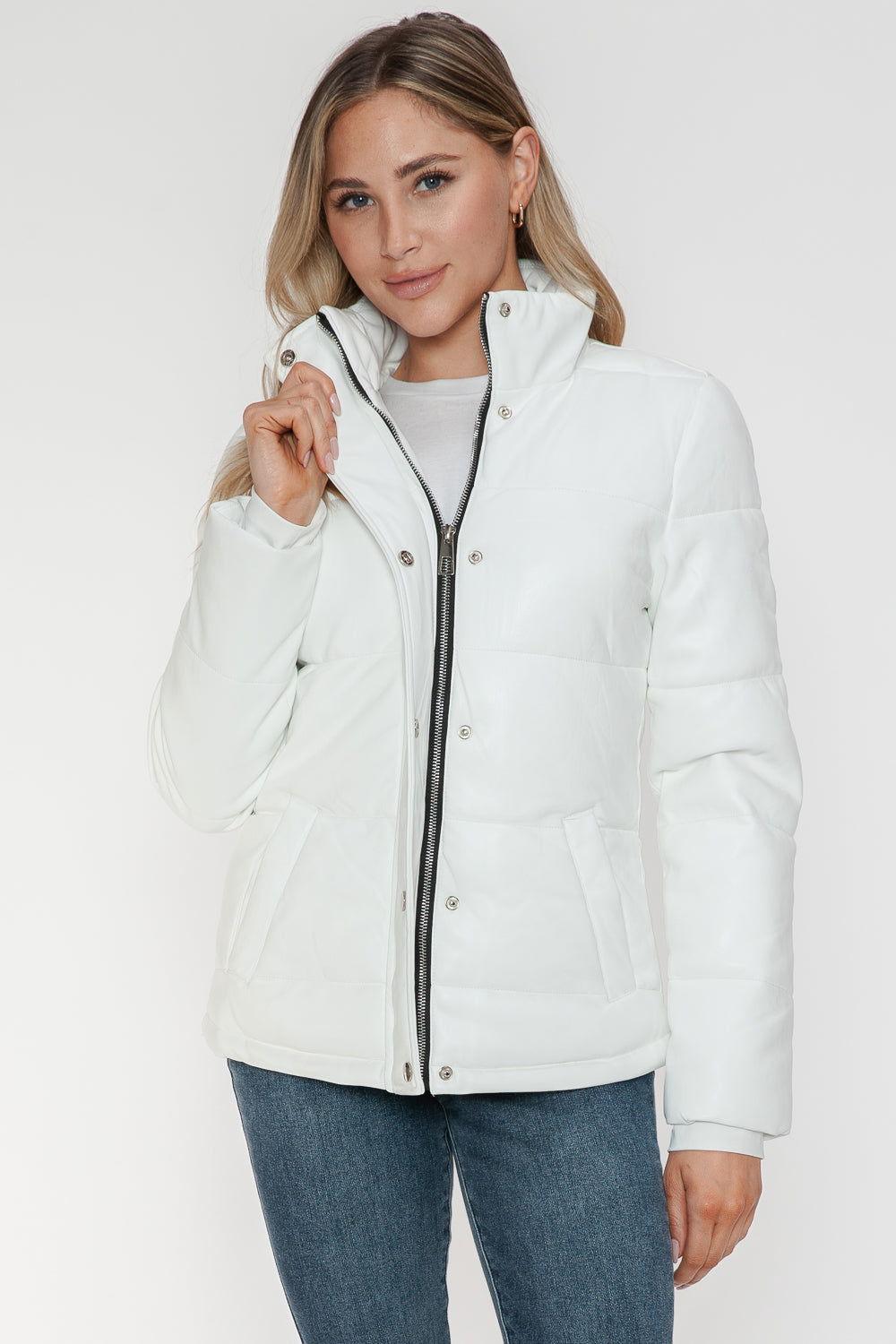 YMI Pocketed Zip Up Turtleneck Puffer Jacket - Clothes For Her Online Store