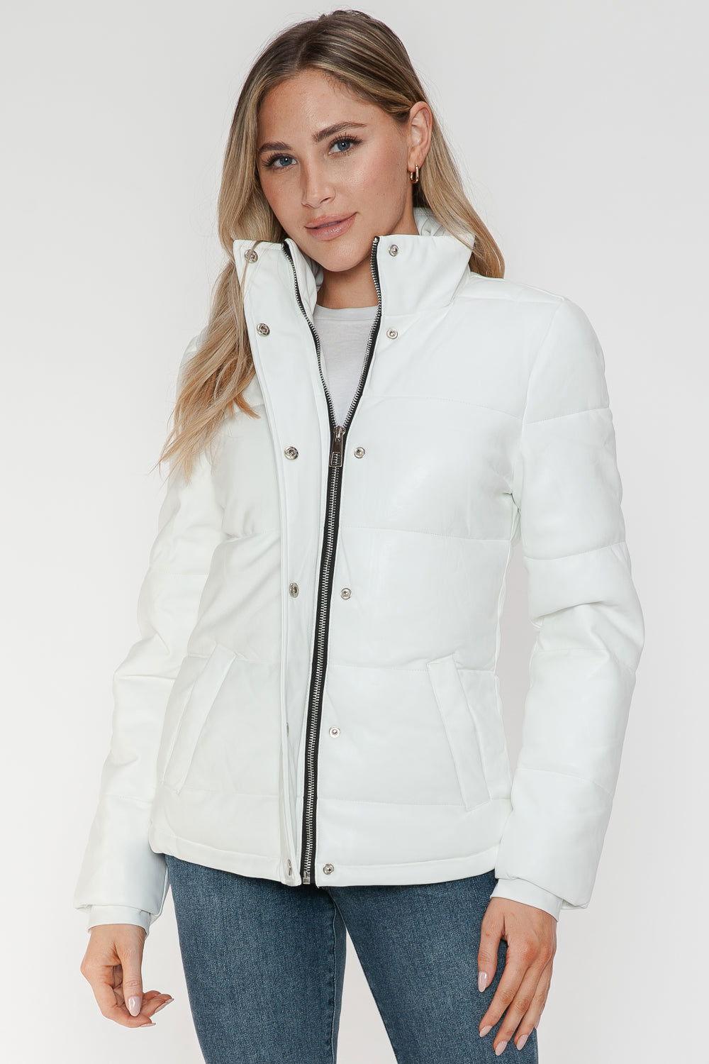 YMI Pocketed Zip Up Turtleneck Puffer Jacket - Clothes For Her Online Store
