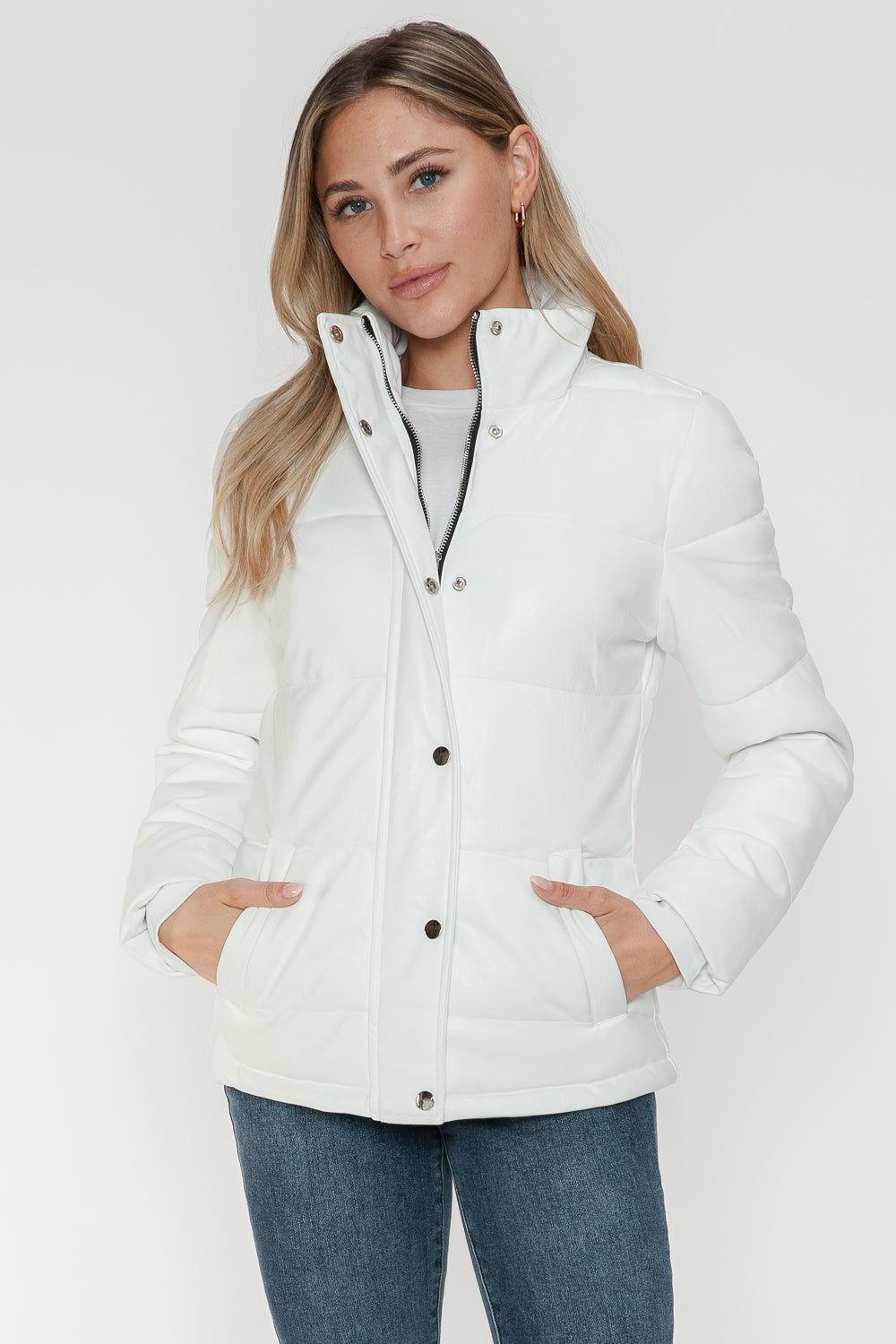 YMI Pocketed Zip Up Turtleneck Puffer Jacket - Clothes For Her Online Store