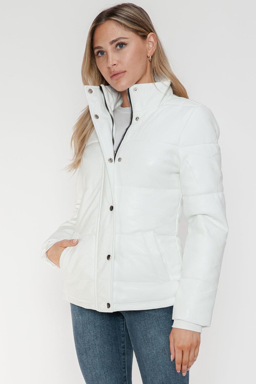 YMI Pocketed Zip Up Turtleneck Puffer Jacket - Clothes For Her Online Store