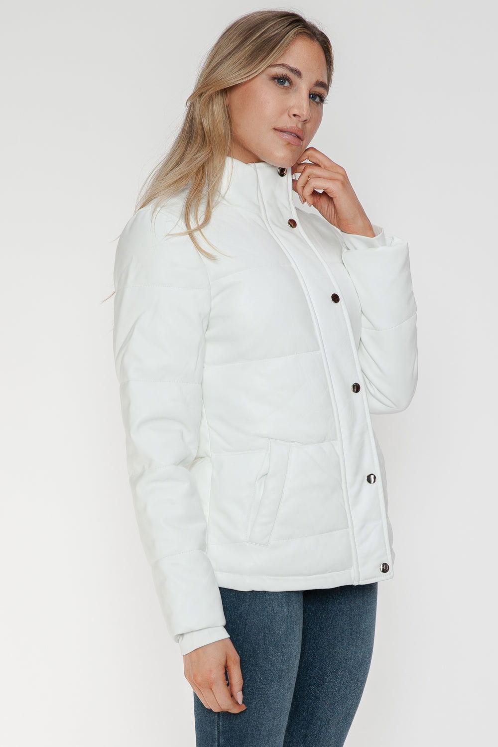 YMI Pocketed Zip Up Turtleneck Puffer Jacket - Clothes For Her Online Store