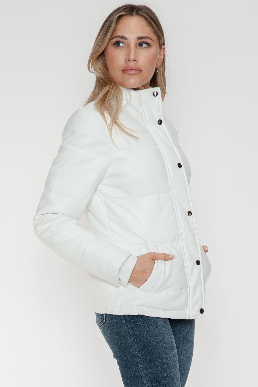 YMI Pocketed Zip Up Turtleneck Puffer Jacket - Clothes For Her Online Store