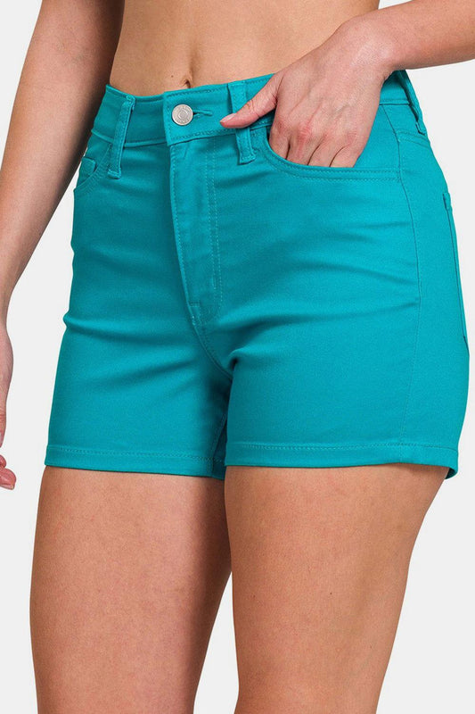 Zenana High Waist Denim Shorts - Clothes For Her Online Store