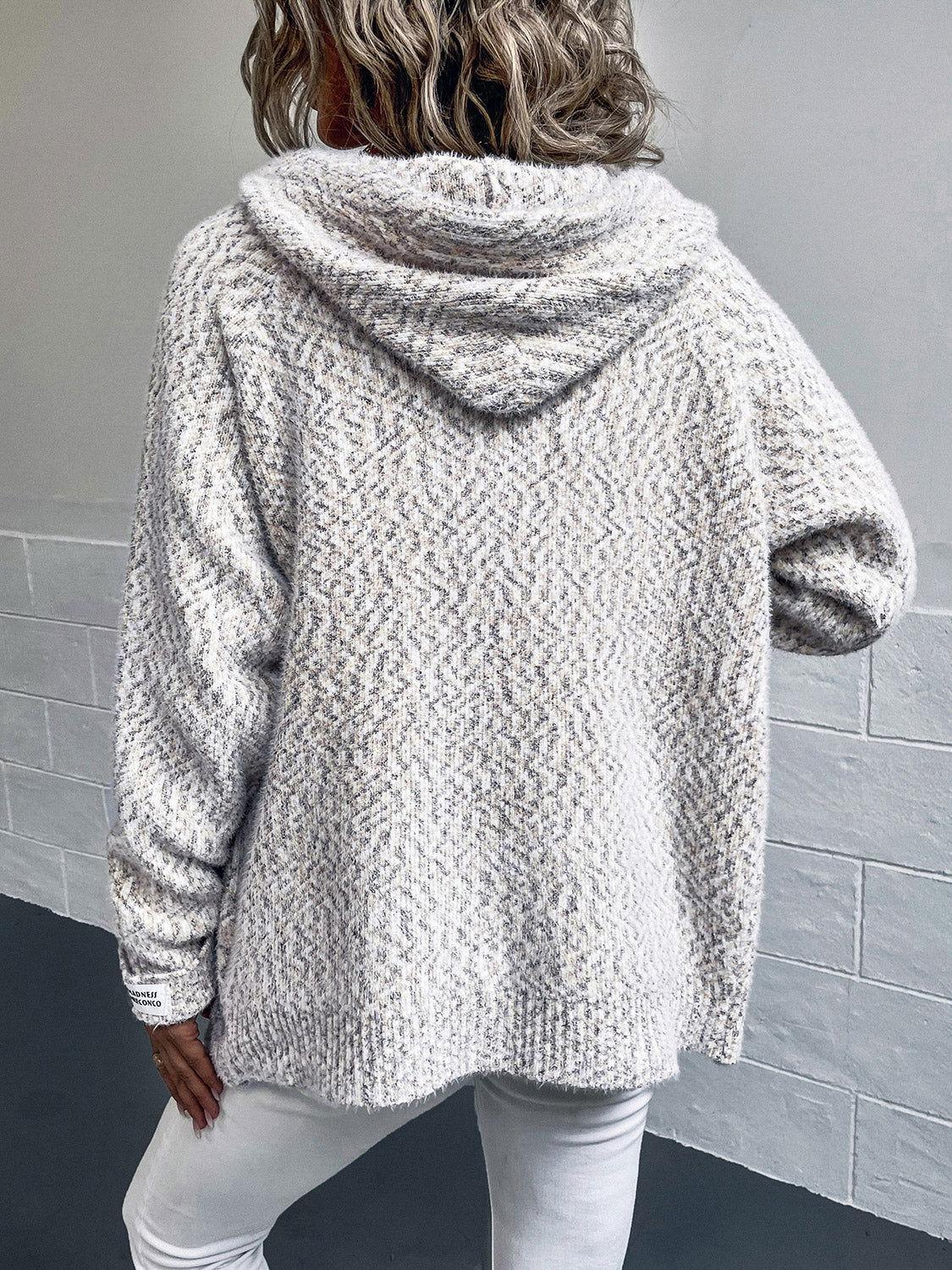 Zip-Up Hooded Sweater - Clothes For Her Online Store