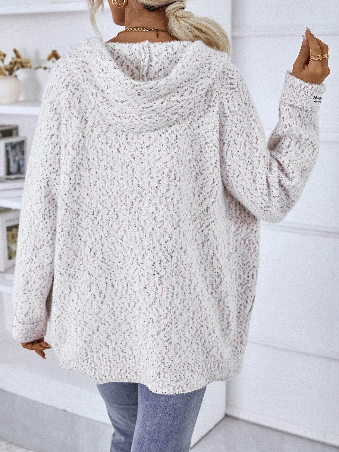 Zip-Up Hooded Sweater - Clothes For Her Online Store