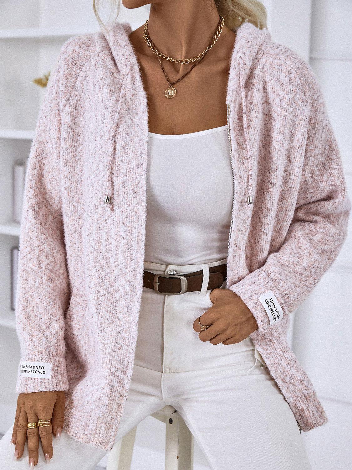 Zip-Up Hooded Sweater - Clothes For Her Online Store