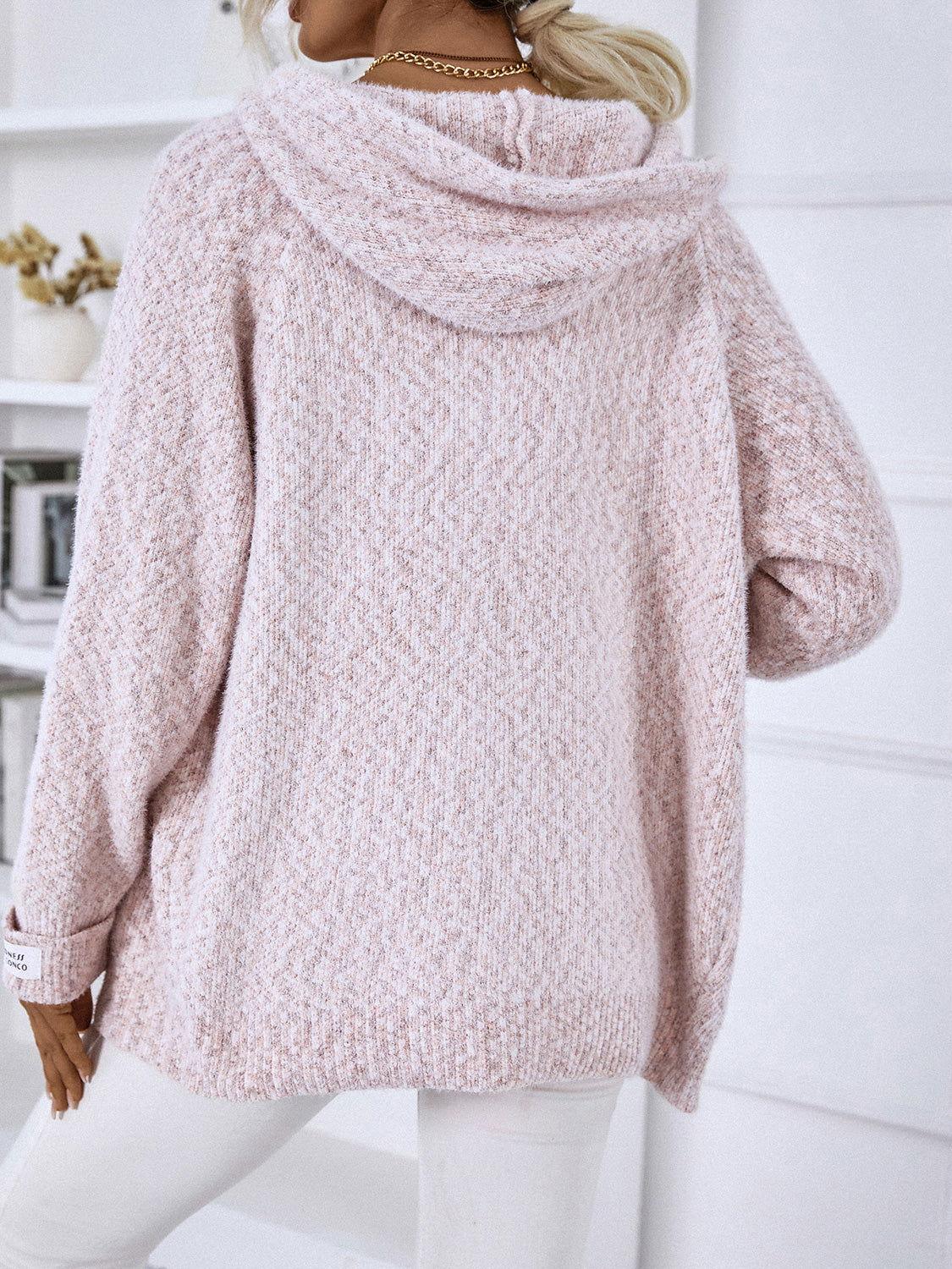 Zip-Up Hooded Sweater - Clothes For Her Online Store