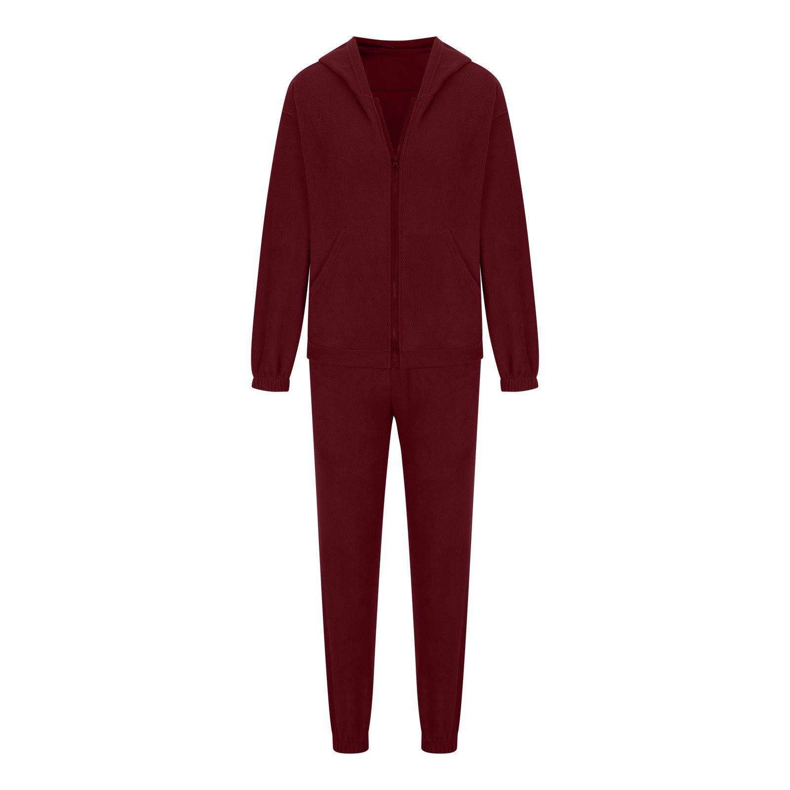 Zip Up Long Sleeve Hoodie and Joggers Set - Clothes For Her Online Store