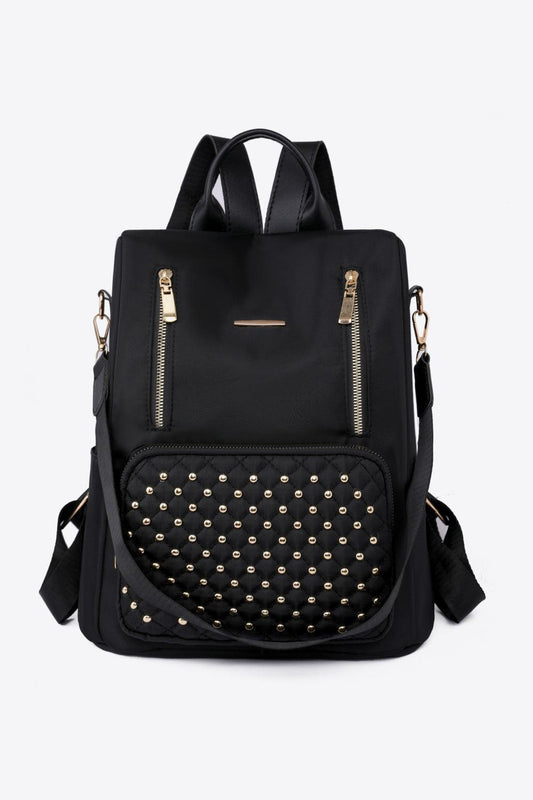 Zipper Pocket Beaded Backpack - Clothes For Her Online Store