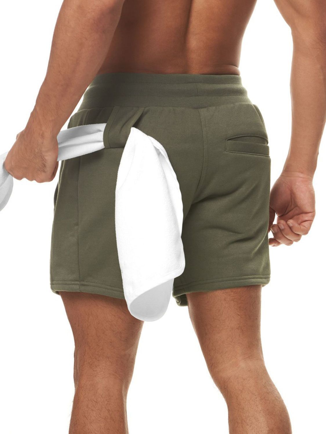 Men's Plus Size Drawstring High Waist Active Shorts
