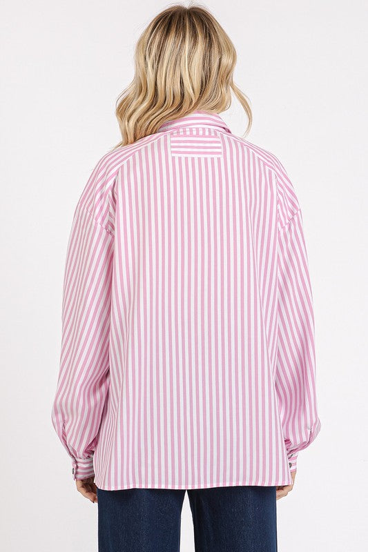 Mittoshop Button Down Striped Long Sleeve Shirt - Clothes For Her Online Store