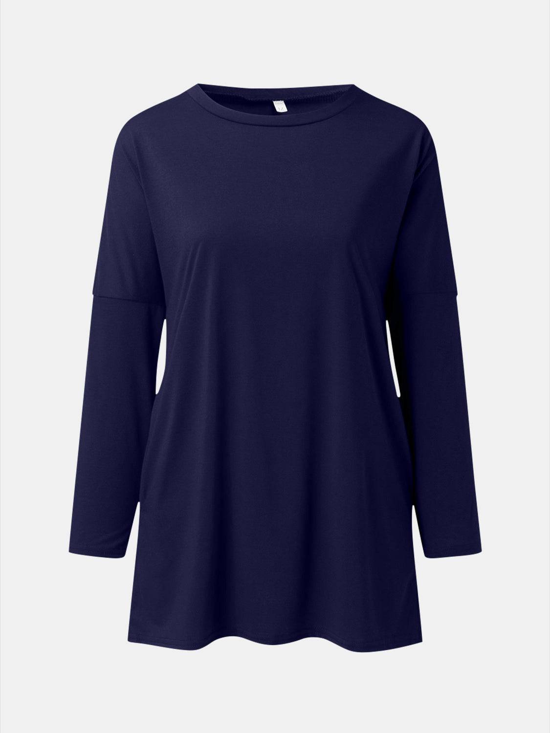 Full Size Round Neck Long Sleeve T-Shirt - Clothes For Her Online Store