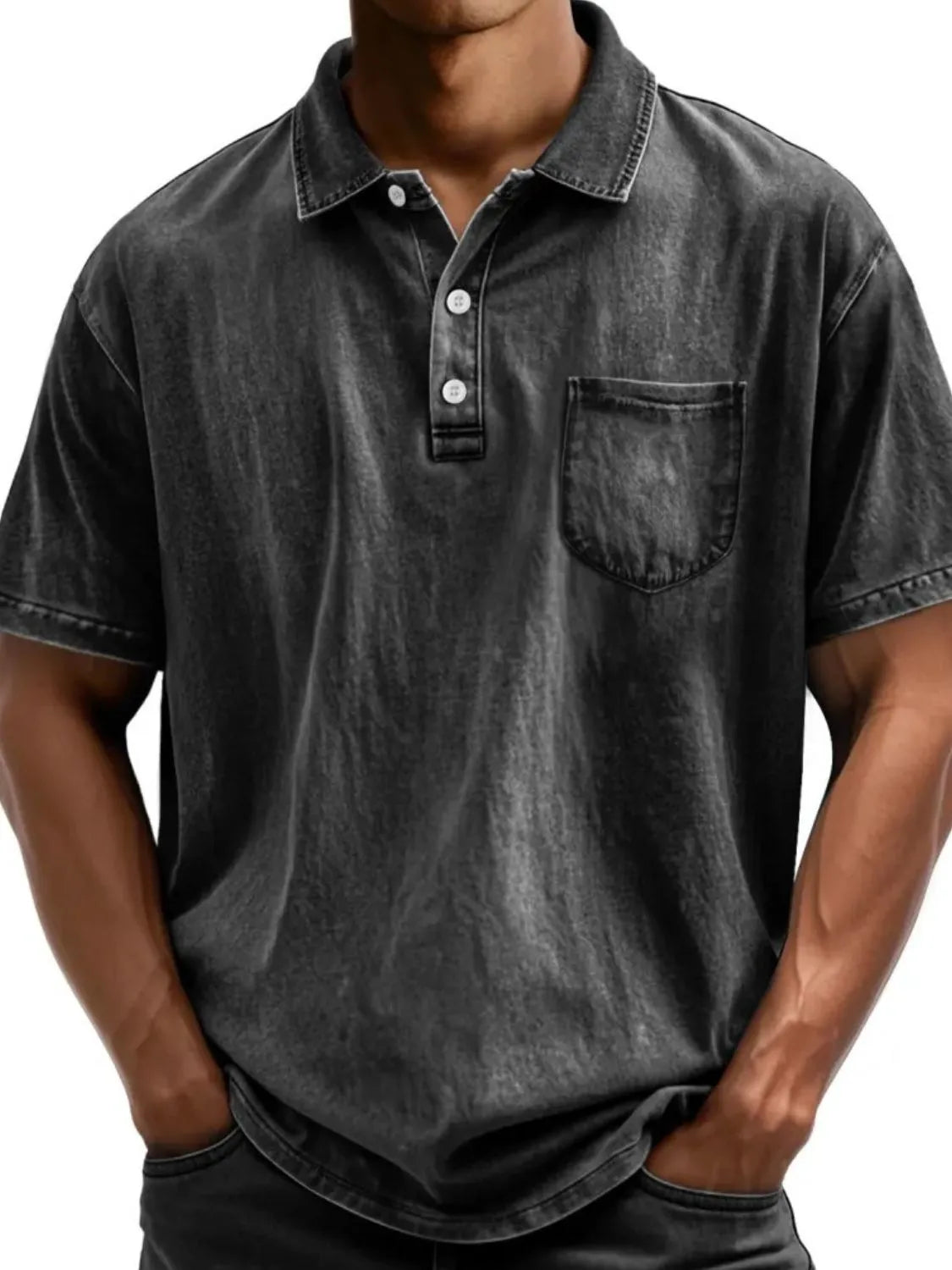 Men's Full Size Collared Neck Short Sleeve Polo Plus Size