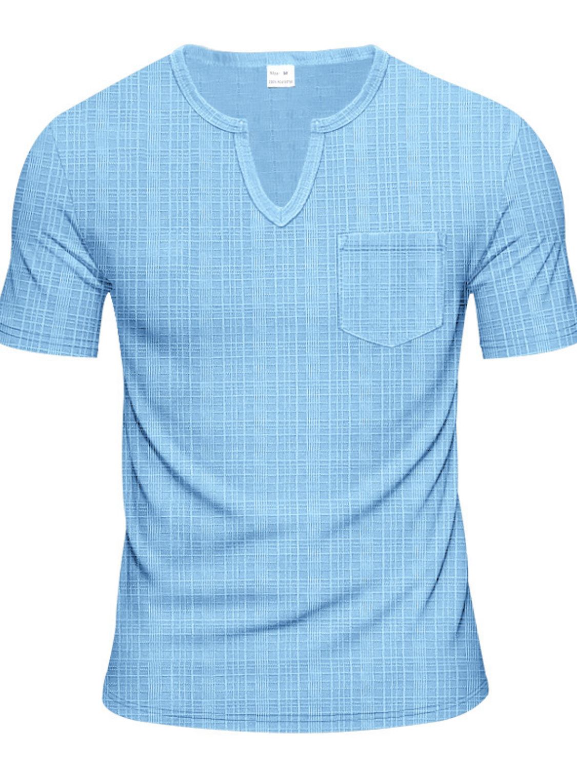 Men's Full Size Notched Short Sleeve T-Shirt Plus Size - Clothes For Her Online Store