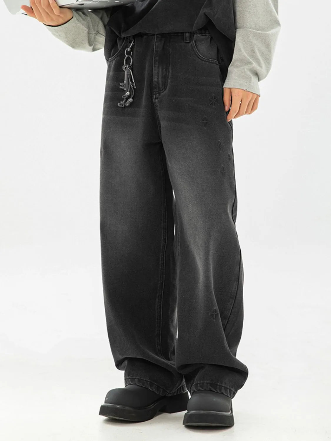 Men's Plus Size Wide Leg Jeans