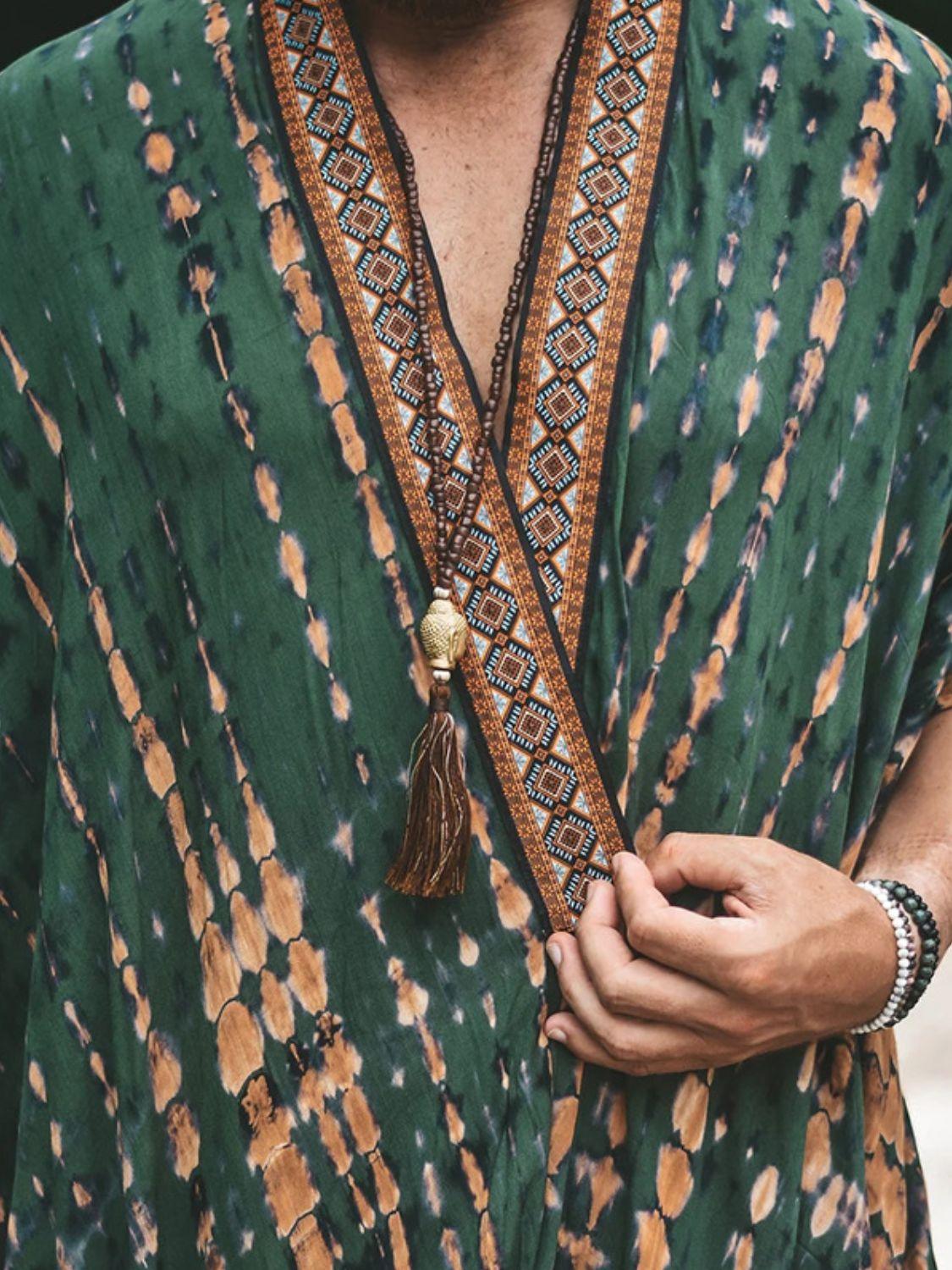 Men's Plus Size Printed Open Front Cover-Up - Clothes For Her Online Store