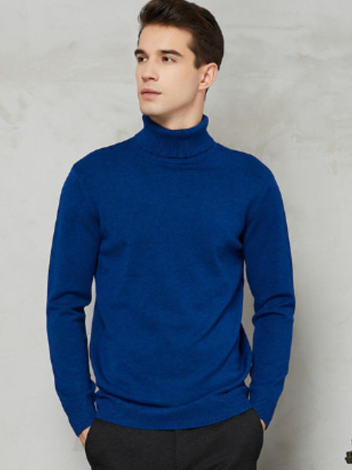 Men's Plus Size Turtleneck Long Sleeve Sweater