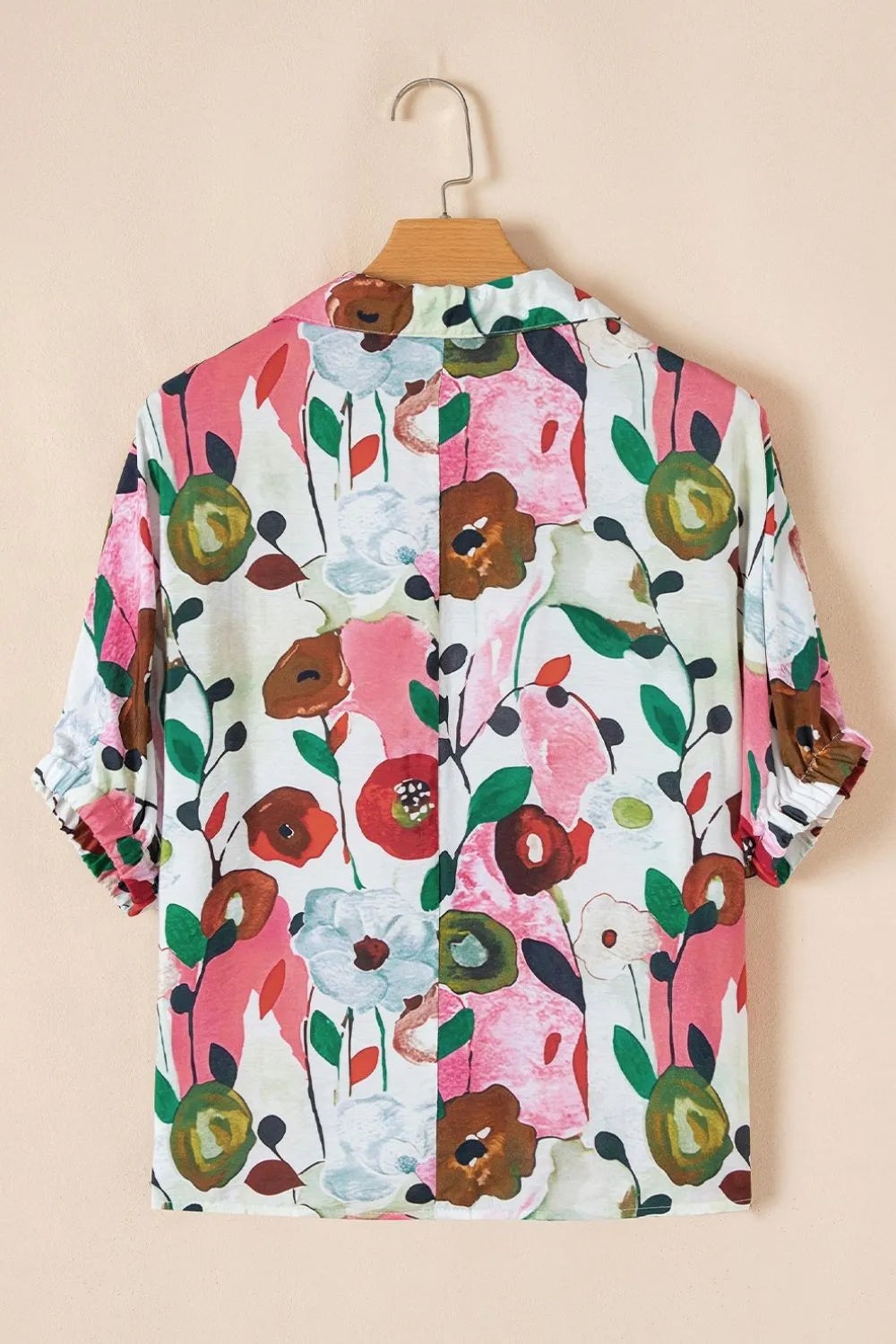 Floral Print Short Sleeve Blouse