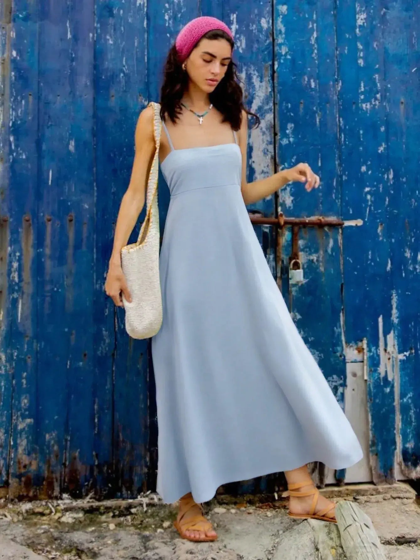 Smocked Square Neck Cami Dress