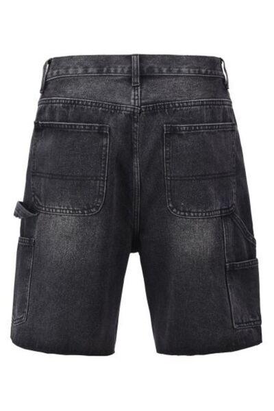 Men's Washed Cargo Denim Shorts