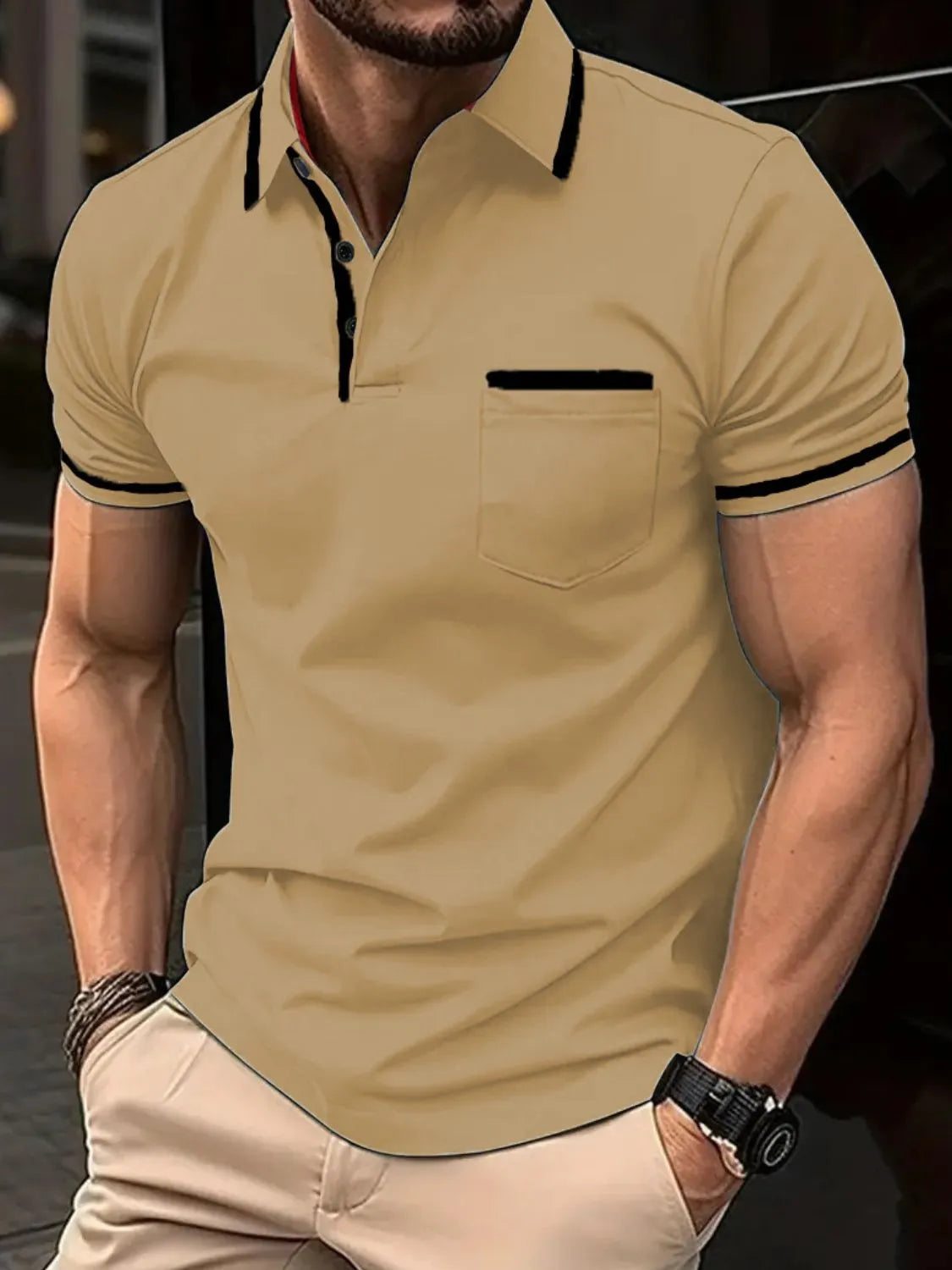 Men's Full Size Collared Neck Short Sleeve Polo Plus Size