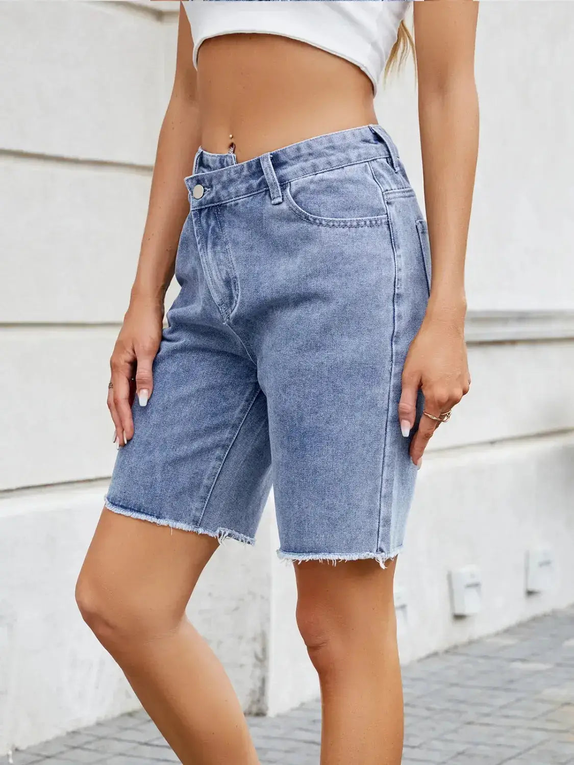 Raw Hem Denim Shorts