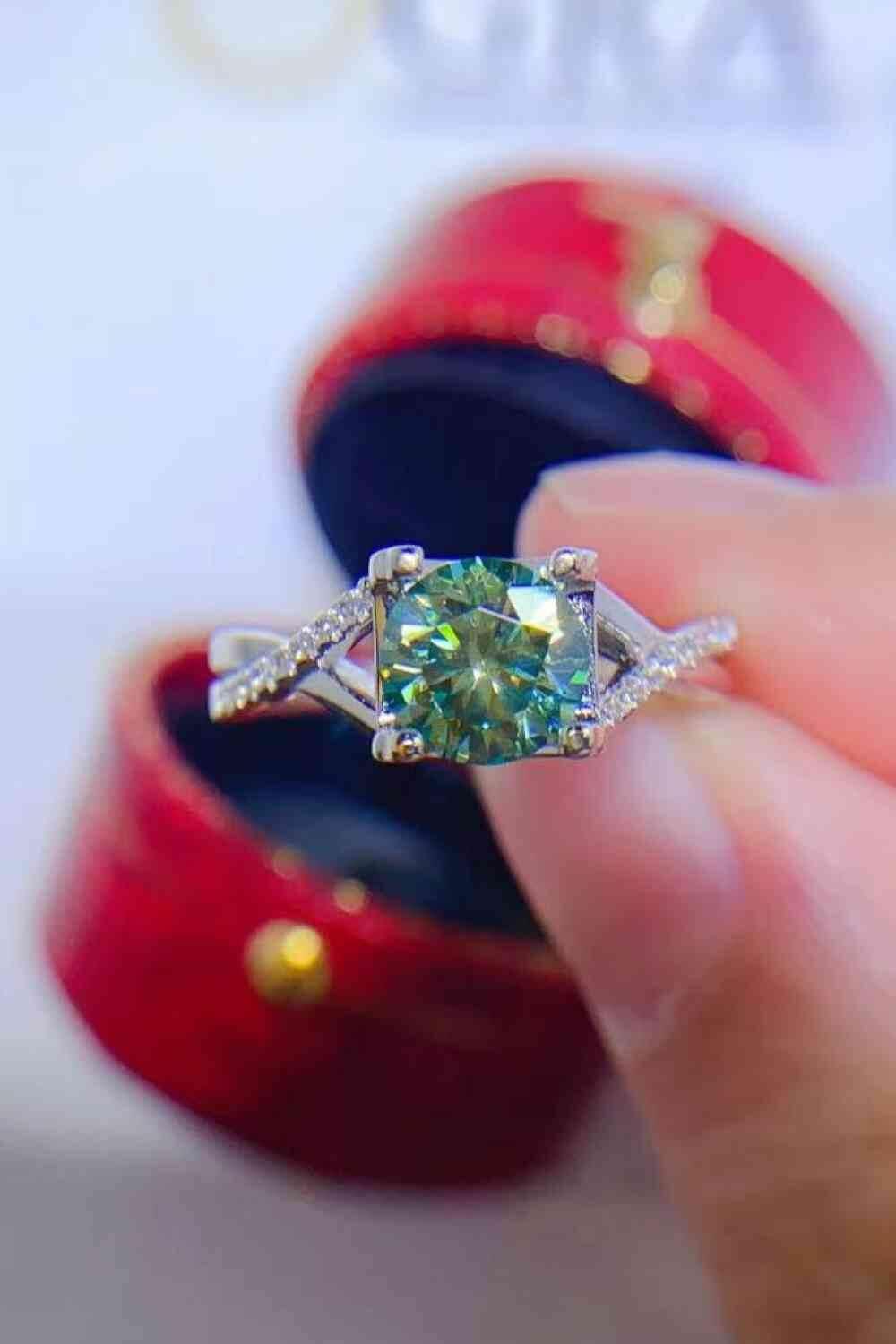 1 Carat Moissanite 925 Sterling Silver Ring - Clothes For Her Online Store