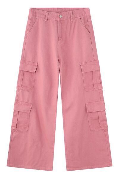 Wide Leg Cargo Jeans - Clothes For Her Online Store