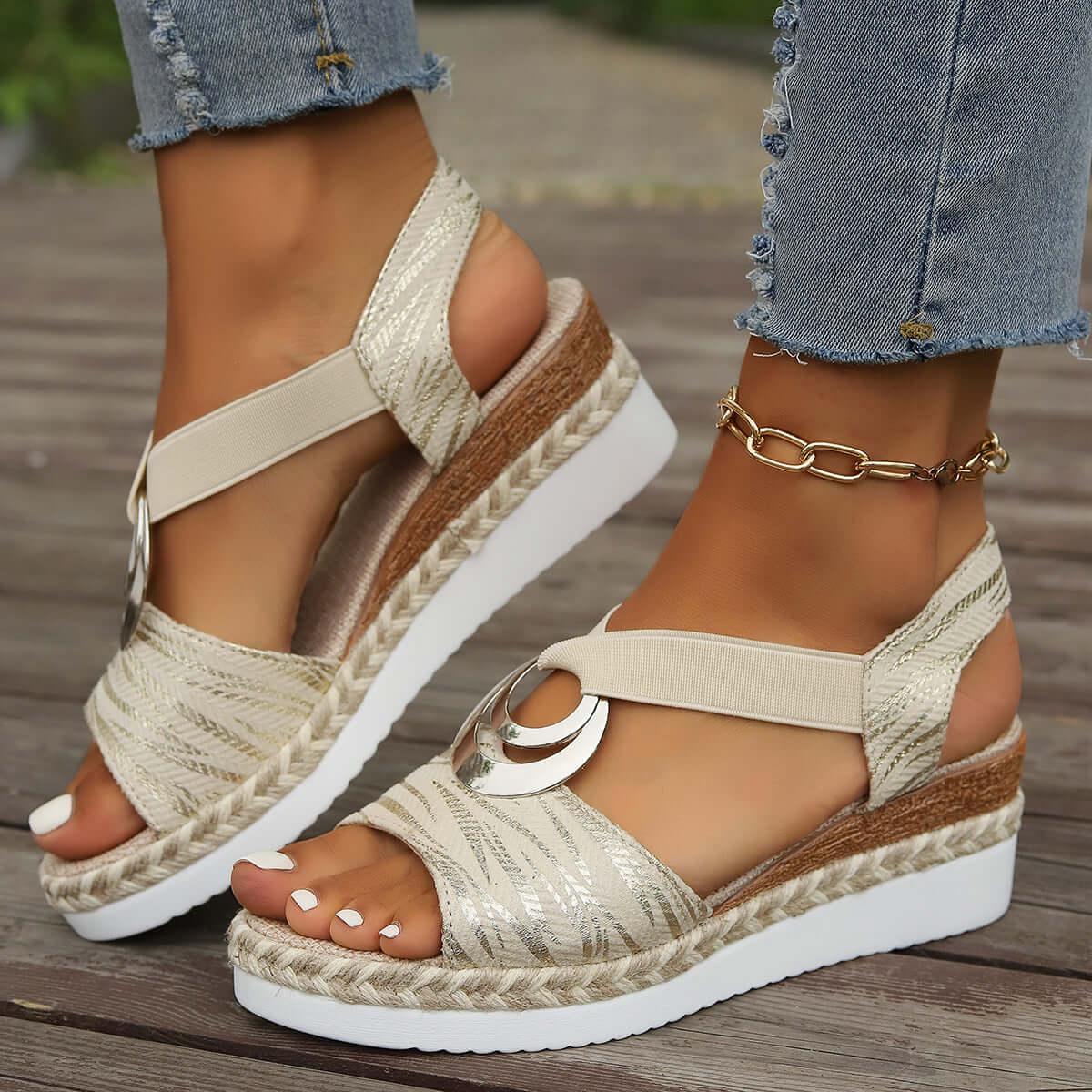 Peep Toe Wedge Sandals