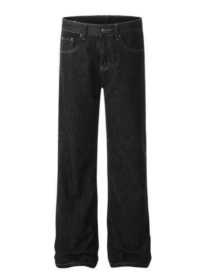 Men's Straight Leg Jeans with Pockets - Clothes For Her Online Store